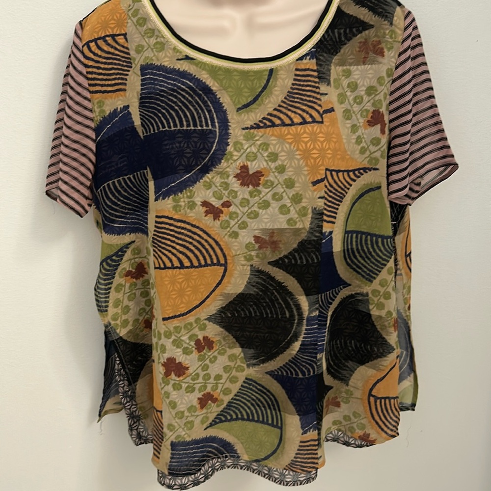Scotch & Soda Maison Scotch Sheer Patchwork Print Blouse - Size 2
Fits XS/S